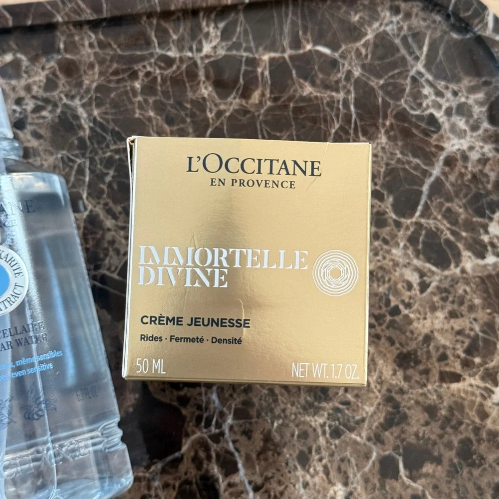 L'OCCITANE Immortelle Divine Cream and Micellar Water Set - Gold and Clear - Picture 3 of 8